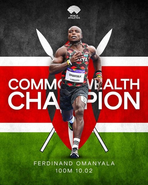 2022 Commonwealth Games Omanyala of Kenya wins 100 meters final race