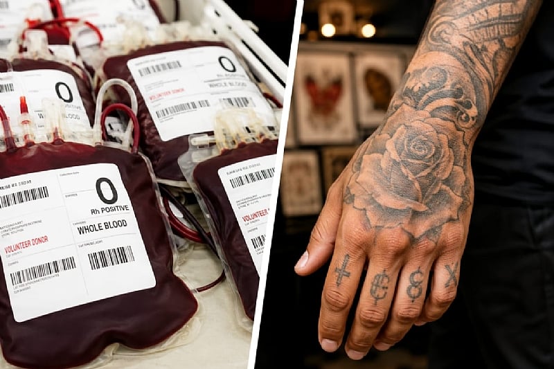 Tattooed persons eligible to donate blood after six-month wait period