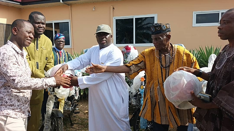 Nkwanta South NDC grassroots receive 30 motorbikes to boost grounds work