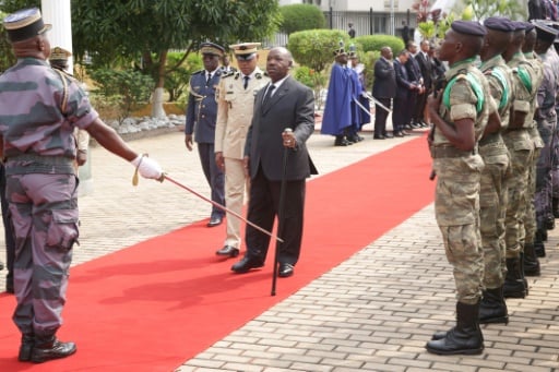 Gabon's Bongo attends independence parade in rare public appearance