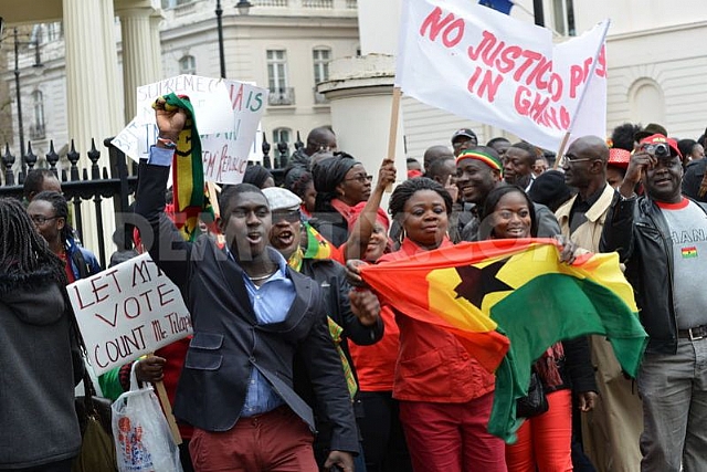 GHANAIANS IN THE UK DEMONSTRATE AGAINST MAHAMA AGAIN