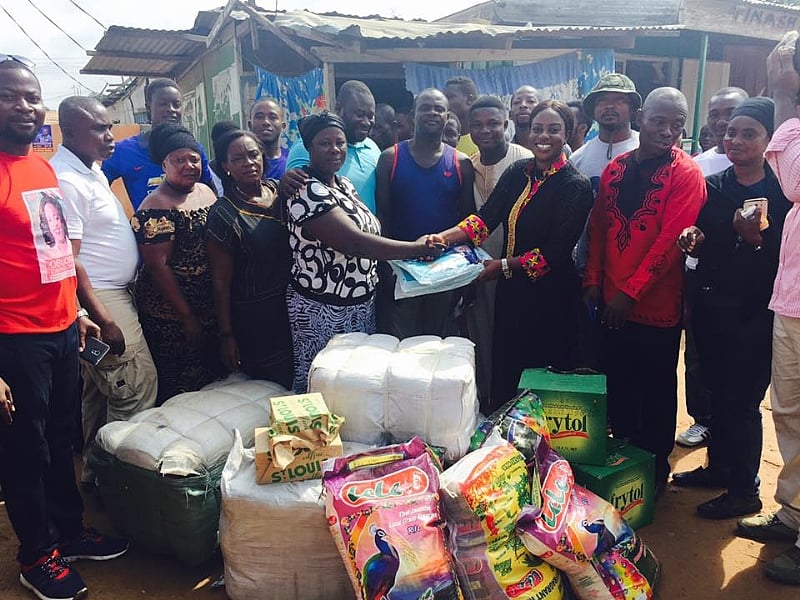 Obuobia Donates Relief Items To Mallam Flood Victims