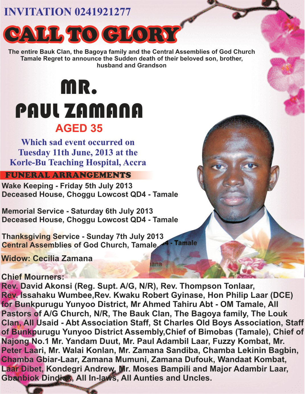 Paul Zamana: May Your Soul Rest In Perfect Peace