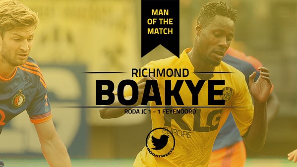 Ghana striker Richmond Boakye named Man of the Match on his Roda JC debut