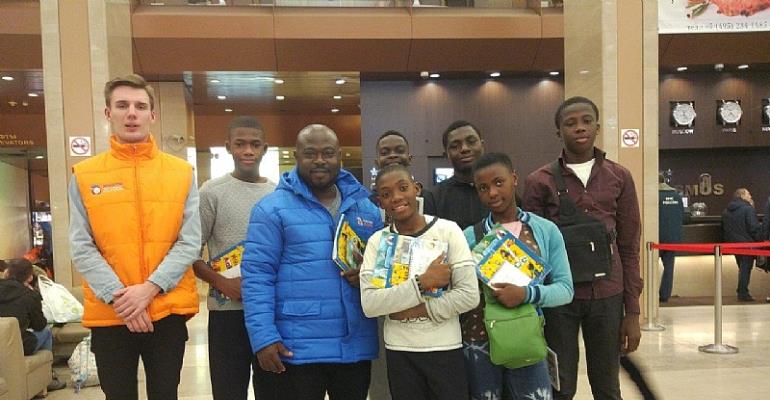 7 Ghanaian Children On A Russian Winter Adventure
