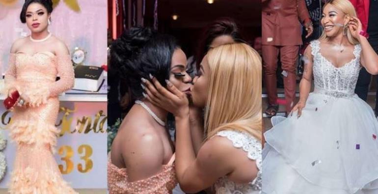 Tonto Dikeh, Bobrisky Set Social Media On Fire After Kissing Photo