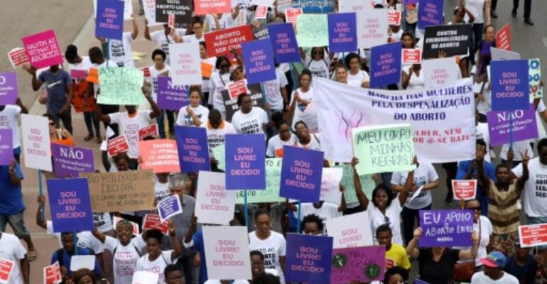 Rare protest in Angola as 200 march for abortion rights