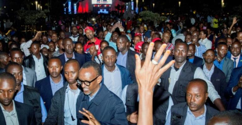 Rwandans fete Kagame\'s landslide poll win of nearly 99%