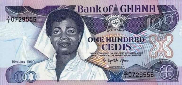 Docia Angelina Naki Kisseih on the ¢100 banknote