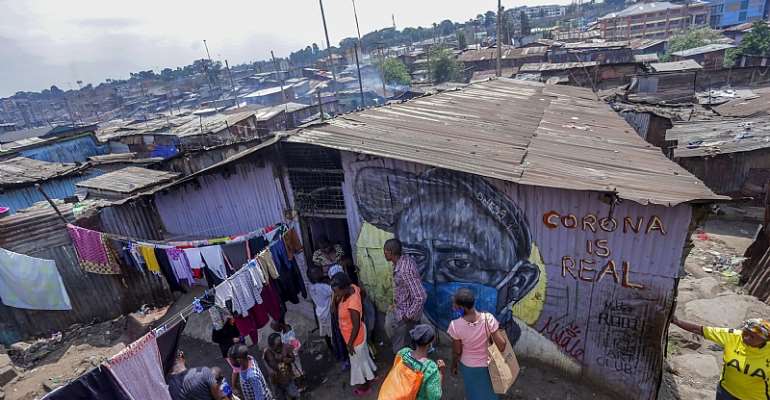 Densely populated areas, like Mathare in Kenya, enable viruses to spread rapidly. - Source: Billy Mutai/SOPA Images/LightRocket via Getty Images
