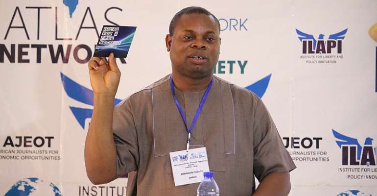Franklin Cudjoe of IMANI speaking at AJEOT 2018
