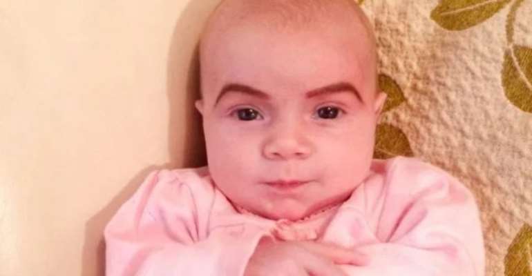 Mum Draws Eyebrows On Newborn To Teach Her 'Not To Fall Asleep At Parties'