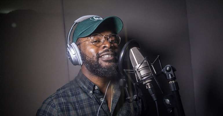 Nigerian rapper Falz sings in his home studio in Lagos. - Source: Florian PlauCheur/AFP/Getty Images