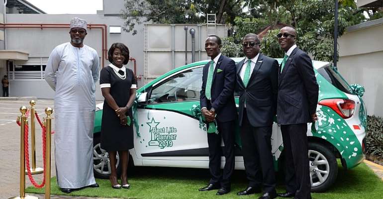 Photo: Mr. Shaibu Ali - MD KEK Insurance Brokers, Mrs. Jacqueline Benyi- MD Enterprise Life, Stephen Amemakakpor, Best Life Planner; Mr. Fiifi Kwakye - Board Chair, Enterprise Life And Mr. Keli Gadzekpo- CEO Enterprise Group Plc