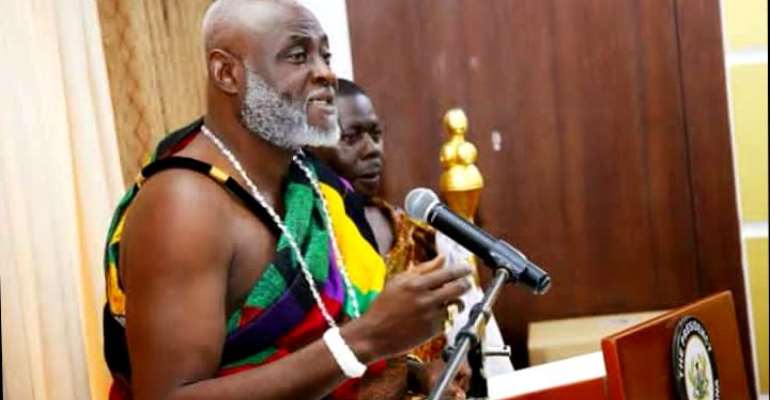HRM Nii Okwei Kinka Dowuona, The Osu Mantse addressing the House