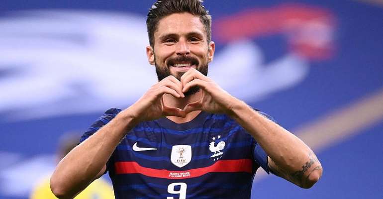 Giroud becomes France's second highest goalscorer during 7-1 romp past Ukraine