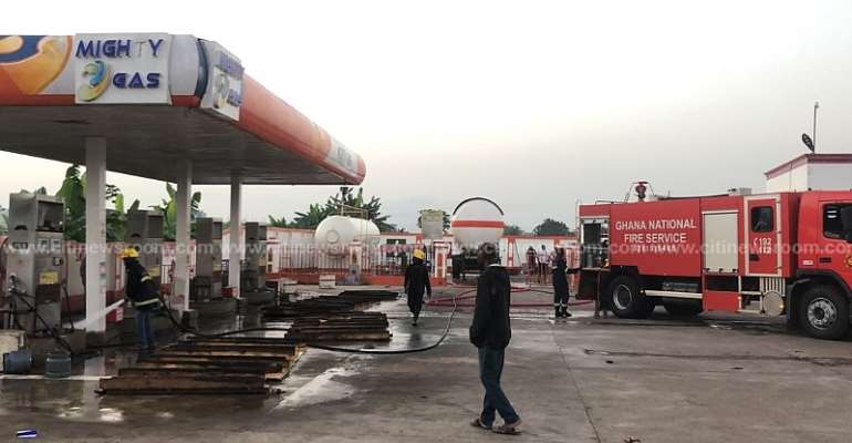 V/R: Five Injured After Fire Guts Gas Filling Station At Ho