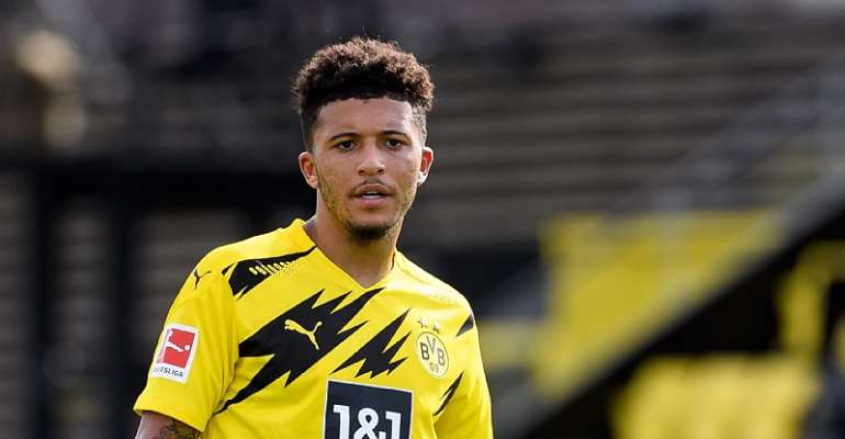 Jadon Sancho of Borussia Dortmund looks on during the pre-season friendly match between Borussia Dortmund and SC Paderborn on August 28, 2020 in Dortmund, Germany.
Image credit: Getty Images