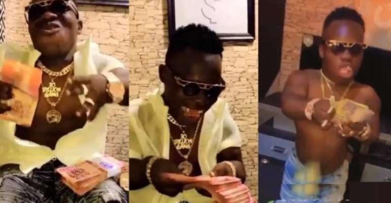 Audio ‘Billionaire’ Shatta Bandle flaunts ‘borrowed’ jewelleries and money (VIDEO)