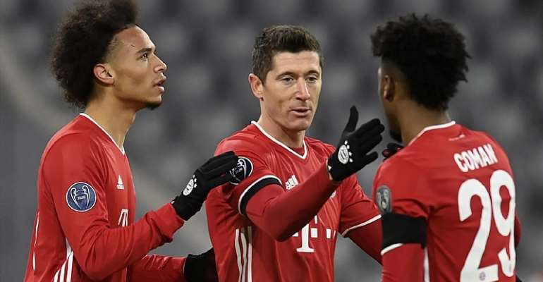 Bayern Munich's German midfielder Leroy Sane, Bayern Munich's Polish forward Robert Lewandowski and Bayern Munich's French forward Kingsley Coman
Image credit: Getty Images