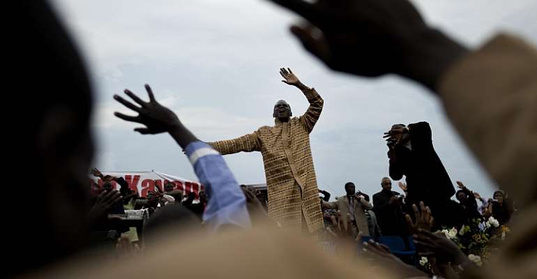 An evangelical outreach in Uganda led by the prominent and wealthy pastor Robert Kayanja. - Source: WALTER ASTRADA/AFP via Getty Images