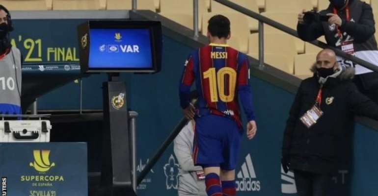 Lionel Messi's only previous red cards had been for Argentina