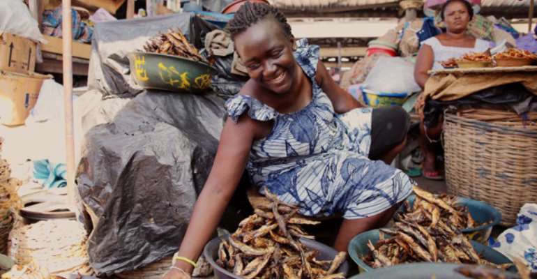 Salt cured fish is sold at the Grand Marché in Lome, Togo. Image: Melissa Cooperman