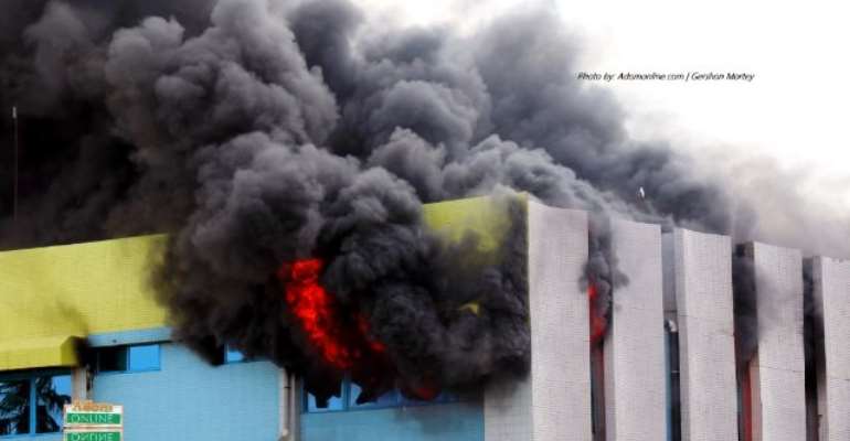 Photos of GRA Head Office Annex on fire