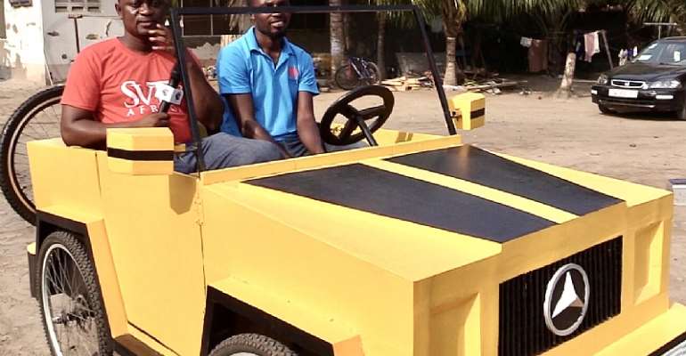 JHS leaver makes a paddle car from wood