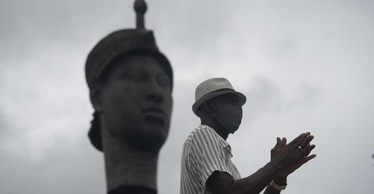 A man in Brazil attends an event memorialising the struggle of black people and Africans against slavery. - Source: Fabio Teixeira/Anadolu Agency/Getty