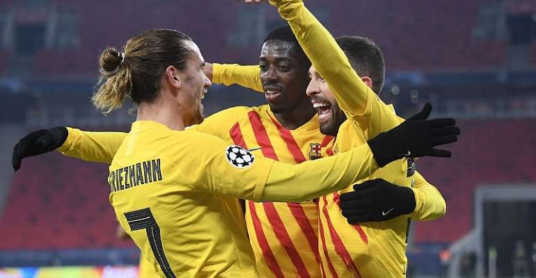 Barcelona celebrate scoring against Ferencvaros
Image credit: Getty Images