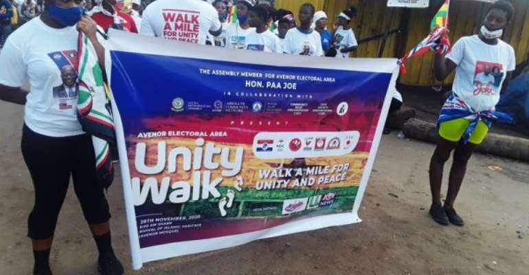 Supporters of NPP, NDC in Avenor embarks on peace walk