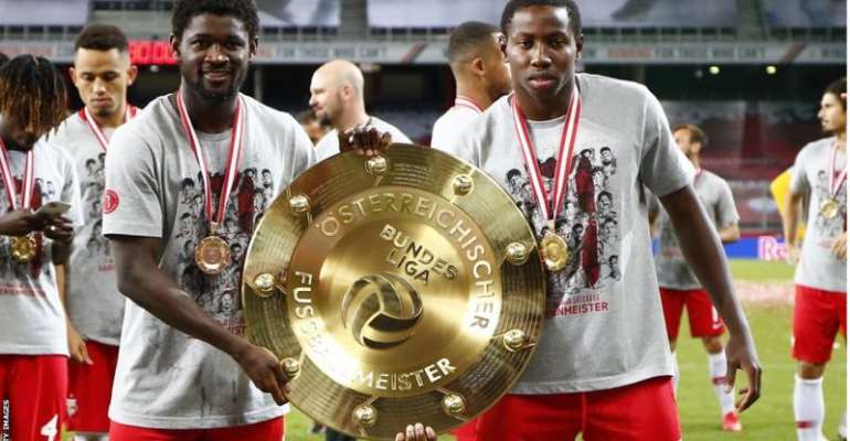 Mali duo Sekou Koita (left) and Mohamed Camara helped Red Bull Salzburg win the Austrian Bundesliga title