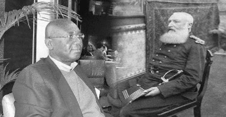 A humorous photoshop of Joel Savage interviews the ghost of King Leopold II