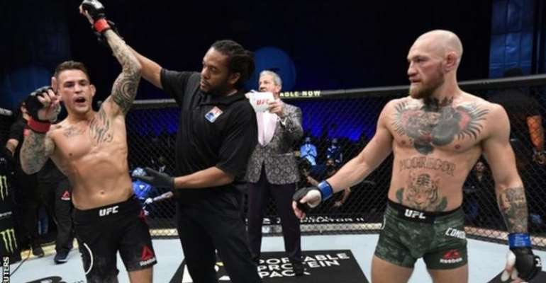 Dustin Poirier (left) has had nine mixed martial arts fights since November 2016, while Conor McGregor has had just three