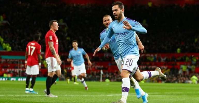 Man City Overwhelm Man Utd In Carabao Cup Semi-Final First Leg