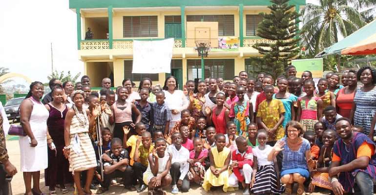 Rebecca Akufo-Addo with the children and management of the home