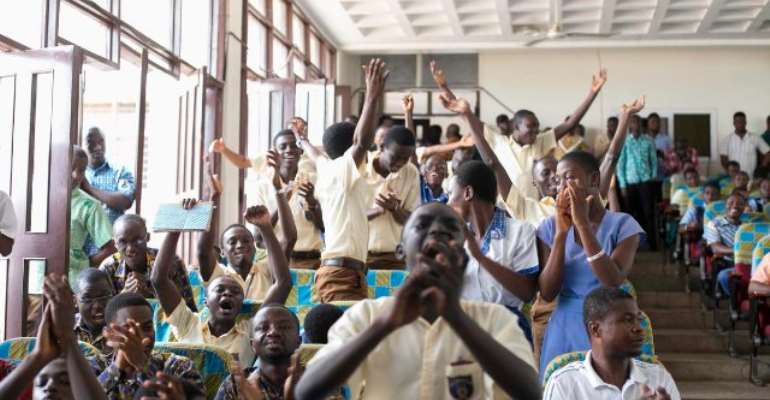 Kumasi Academy students couldn't hide their joy.