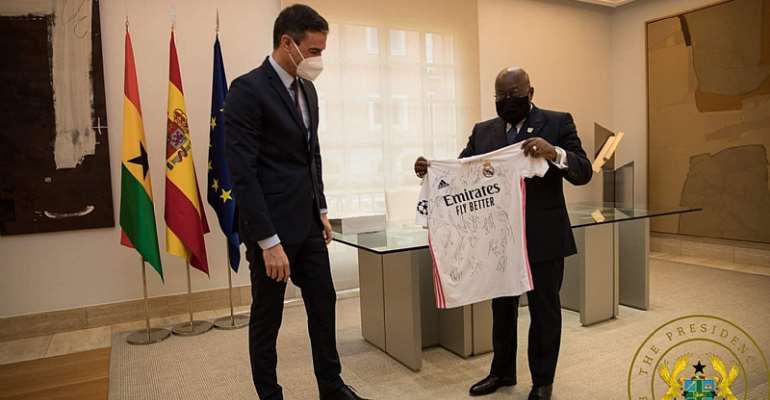 President Akufo Addo gets customized jersey from Real Madrid as birthday present [Photos]