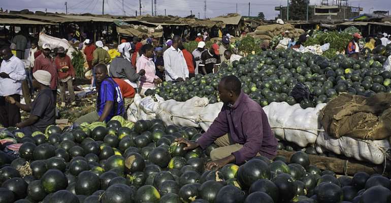 A water melon stall in the Makongeni market in Thika town -- a typical scene in Kenya. - Source: Photo by In Pictures Ltd./Corbis via Getty Images