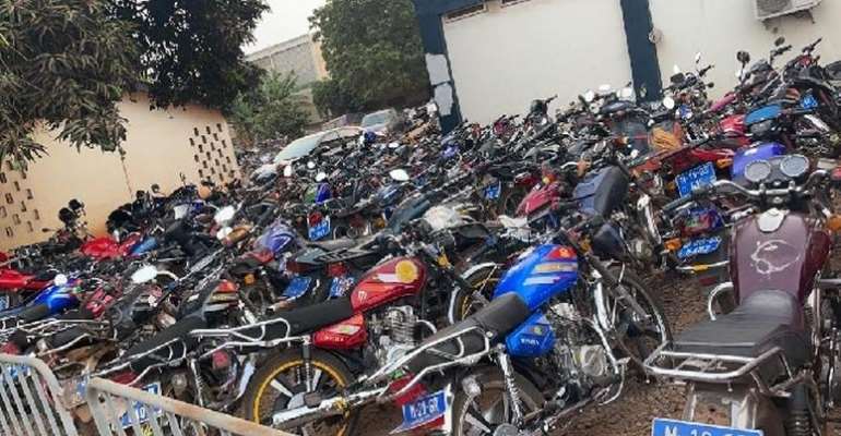 Airport police impound 200 unregistered motorbike riders