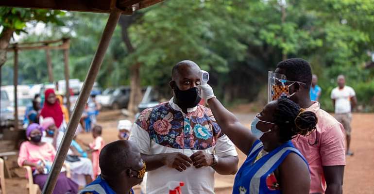 Unit Committee Member Of Dadiesoaba Agyemang Duah Distributes Nose Masks And Hand Sanitizers