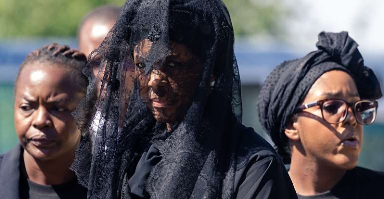 Grace Mugabe at the funeral of former president Robert Mugabe. - Source: JEKESAI NJIKIZANA/AFP via Getty Images