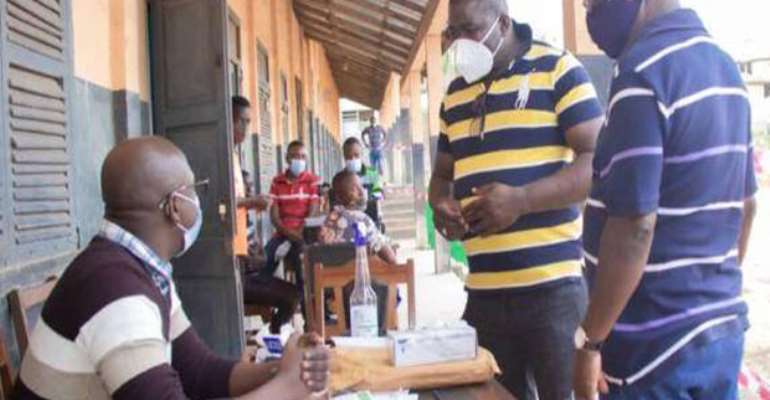 Freddie Blay during his tour at some of the registration centres