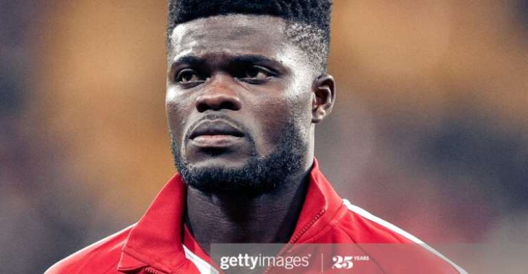Thomas Partey during UEFA Champions League match between Atletico de Madrid and Liverpool FC at Wanda Metropolitano on February 18, 2020 in Madrid, Spain . (Photo by Rubén de la Fuente Pérez/NurPhoto via Getty Images)