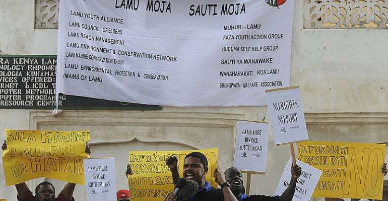 Residents of Lamu, Kenya, accuse the government of ignoring their concerns and going ahead with the construction of a huge port. - Source: TONY KARUMBA/AFP via Getty Images