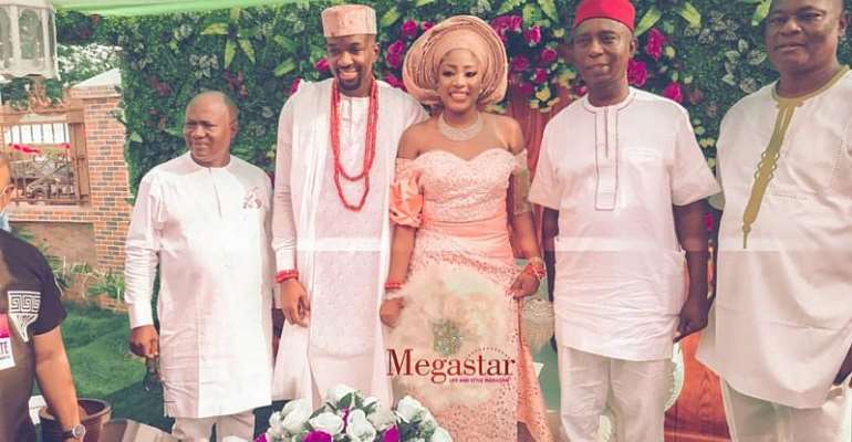 Celebrity Glamour As Ned Nwoko, Football Legends, Others Storm Chukwuebuka Anyaduba and Fiancee Wedding
