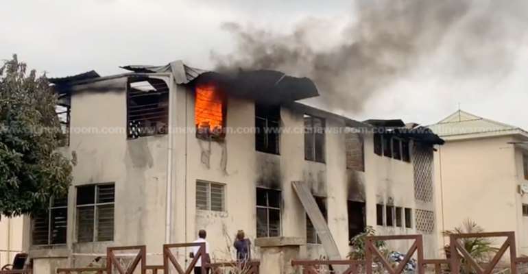 Fire Service Rush Back To EC’s Accra Office After Fire Sparked Again