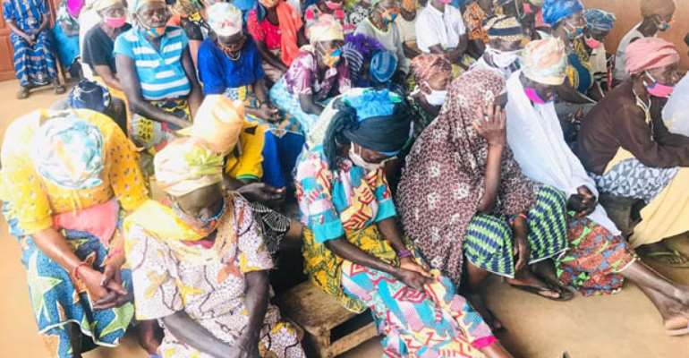 Some alleged witches mourning their colleague at the Gambaga camp