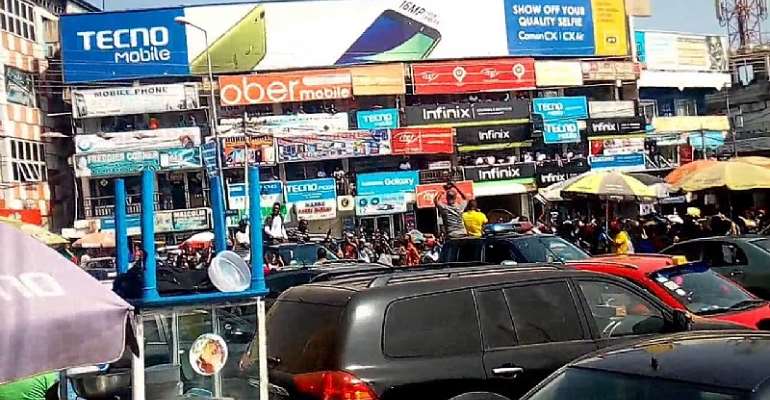 Tip Toe Lane at the Kwame Nkrumah Circle is one spot for foreigners engaged in retailing mobile phones